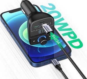 Transmiter FM Ugreen CD229 Adapter 2x USB-A 1x USB-C 3 A (80910) 4