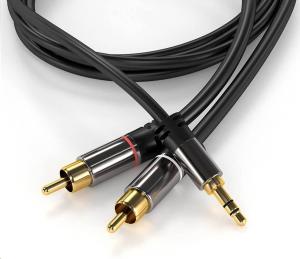 Kabel PremiumCord Jack 3.5mm - RCA (Cinch) x2 3m czarny (kjqcin3) 2