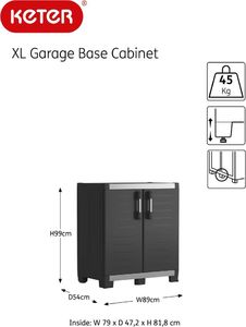 Keter Szafka do przechowywania Garage, XL, czarno-srebrna 241544 6