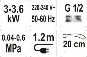 Przepływowy podgrzewacz wody Fala Strokkur-3 3.6 kW 0.6 MPa (75932) 4