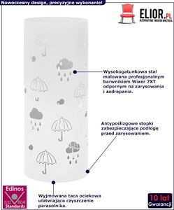 Elior Biały pionowy ozdobny parasolnik - Istro 2S 2