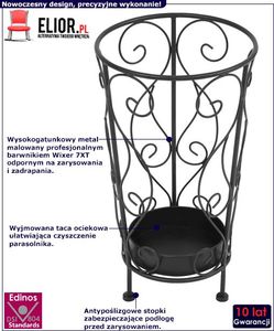 Elior Czarny metalowy stojak na parasole w stylu vintage - Selvis 2