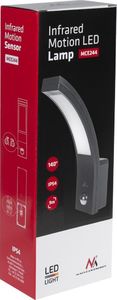 Kinkiet Maclean Lampa LED MCE244 B z czujnikiem ruchu na podczerwień 750lm 10W IP54 czarny 2