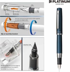 Platinum Pióro wieczne PLATINUM Proycon Deep Sea, F, niebieskie 4