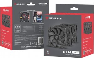 Obudowa GENESIS Irid 505 V2 MIDI TOWER (NPC-1517) + Wentylatory Oxal 120 Czarny 3-pack (NGF-2043) 26