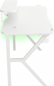 Fotel GENESIS Nitro 710 różowo-biały (NFG-1929) + Biurko Holm 320 RGB Białe 120cm x 60cm 12