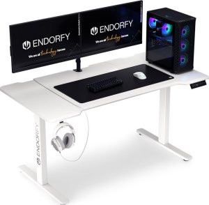 Biurko Endorfy Biurko Endorfy Atlas L Electric Białe 150 cmx78 cm + Uchwyt na monitor Atlas Single Onyx White 10