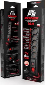 Listwa zasilająca Acar F5 5 gniazd 3 m czarna (W2290) 3