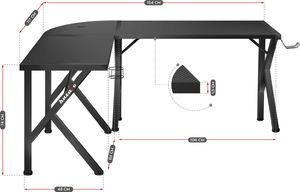 Biurko Huzaro Hero 6.3 Czarne 154 cmx48 cm 15
