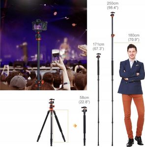 Monopod Kf Statyw Monopod K&f Aluminium 185 Cm Flat Lay Kf09.090 8