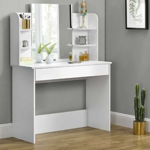 ModernHome Toaletka kosmetyczna nowoczesna duże lustro półki ModernHome 2