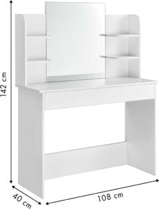 ModernHome Toaletka kosmetyczna nowoczesna duże lustro półki ModernHome 5
