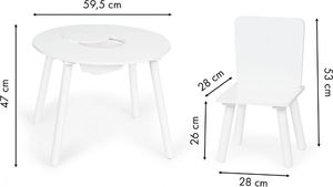 Ecotoys Stół stolik +2 krzesła meble dla dzieci komplet 5