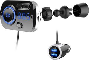 Transmiter FM Alogy Jednoczęściowe 2x USB-A 2.4 A 5