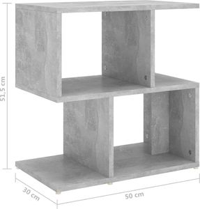 vidaXL Szafka nocna, szarość betonu, 50x30x51,5 cm, płyta wiórowa 7