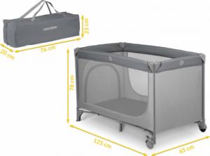 Ricokids Łóżeczko turystyczne + materac + torba 125 x 65 x 78 cm RK-240 szare 11