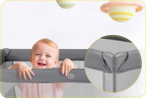 Ricokids Łóżeczko turystyczne + materac + torba 125 x 65 x 78 cm RK-240 szare 6