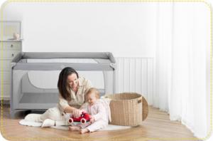 Ricokids Łóżeczko turystyczne + materac + torba 125 x 65 x 78 cm RK-240 szare 7