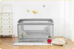 Ricokids Łóżeczko turystyczne + materac + torba 125 x 65 x 78 cm RK-240 szaro-miętowe 7