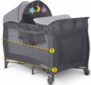 Ricokids Łóżeczko turystyczne + materac + torba 125 x 65 x 78 cm RK-242 antracyt 13