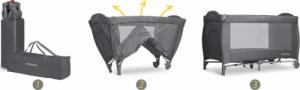 Ricokids Łóżeczko turystyczne + materac + torba 125 x 65 x 78 cm RK-242 antracyt 14
