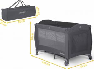 Ricokids Łóżeczko turystyczne + materac + torba 125 x 65 x 78 cm RK-242 antracyt 15
