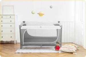 Ricokids Łóżeczko turystyczne + materac + torba 125x65x78cm RK-241 szare 11