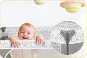 Ricokids Łóżeczko turystyczne + materac + torba 125x65x78cm RK-241 szare 13