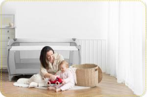 Ricokids Łóżeczko turystyczne + materac + torba 125x65x78cm RK-242 szare 7