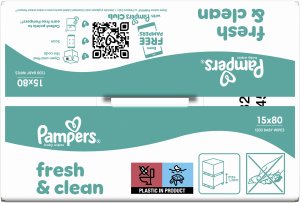 Pampers Chusteczki nawilżane FreshClean 15x80szt. 5