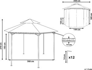 Shumee Pawilon ogrodowy 350 cm ciemnoszary PORTEL 9