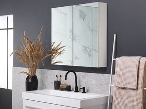 Shumee Szafka łazienkowa wisząca z lustrem 80 x 70 cm NAVARRA 2