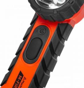 Latarka MacTronic Latarka ręczna kątowa, Mactronic M-FIRE AG, 323 lm, bateryjna (4x AA), zestaw (baterie, klips metalowy, klips z tworzywa), kolor pomarańczowy, pudełko 9