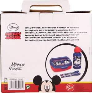 Mickey Mouse - Zestaw lunchbox, bidon 400ml, sztućce 3