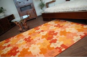 Dywany Łuszczów Dywan dziecięcy PUZZLE oranż , 80x100 cm 4
