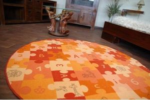 Dywany Łuszczów Dywan dziecięcy PUZZLE oranż koło, koło 100 cm 3