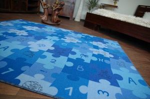 Dywany Łuszczów Dywan dziecięcy PUZZLE niebieski, 100x100 cm 5