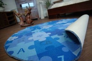 Dywany Łuszczów Dywan dziecięcy PUZZLE niebieski koło, koło 100 cm 5