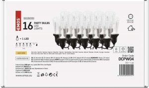 Emos Łańcuch Party 16x 1 LED przeźroczyste 3,6m zimna biel IP44 DCPW04 2