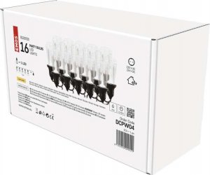 Emos Łańcuch Party 16x 1 LED przeźroczyste 3,6m zimna biel IP44 DCPW04 3