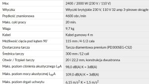 Evolution Elektryczna piła do betonu Evolution R300DCT+ z systemem eliminacji pyłu i z tarczą diamentową premium 300mm 3