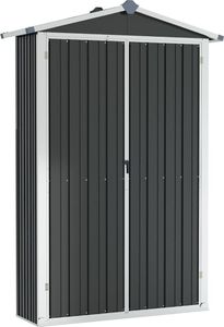 vidaXL Szopa ogrodowa, antracyt, 107,5x46x183 cm, stal galwanizowana 4