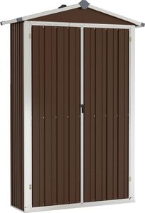 vidaXL Szopa ogrodowa, brązowa, 107,5x46x183 cm, stal galwanizowana 4