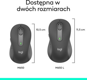 Mysz Logitech M650 Grafitowy (910-006253) 9