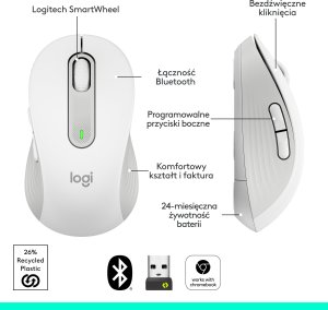 Mysz Logitech M650 Biało-szary (910-006255) 7