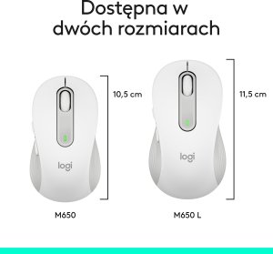 Mysz Logitech M650 Biało-szary (910-006255) 9