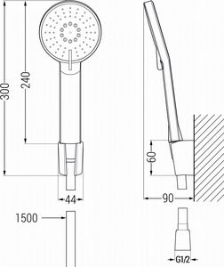 Mexen Mexen Lynx R40 bateria wannowa z zestawem prysznicowym, chrom - 74593R40-00 3