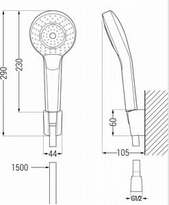 Mexen Mexen Erica R05 bateria wannowa z zestawem prysznicowym, chrom - 74643R05-00 4