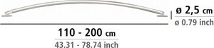 Wenko karnisz prysznicowy 2,5 x 110-200 cm chrom aluminiowy 3