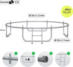 Trampolina ogrodowa Zipro Jump Pro z siatką zewnętrzną 8FT 252cm 3